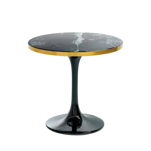 PARME BLACK MARBLE AND GOLD SIDE TABLE