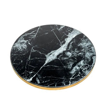 Load image into Gallery viewer, PARME BLACK MARBLE AND GOLD SIDE TABLE