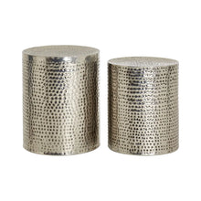 Load image into Gallery viewer, TEMPLAR STOOLS WITH HAMMERED PEWTER FINISH