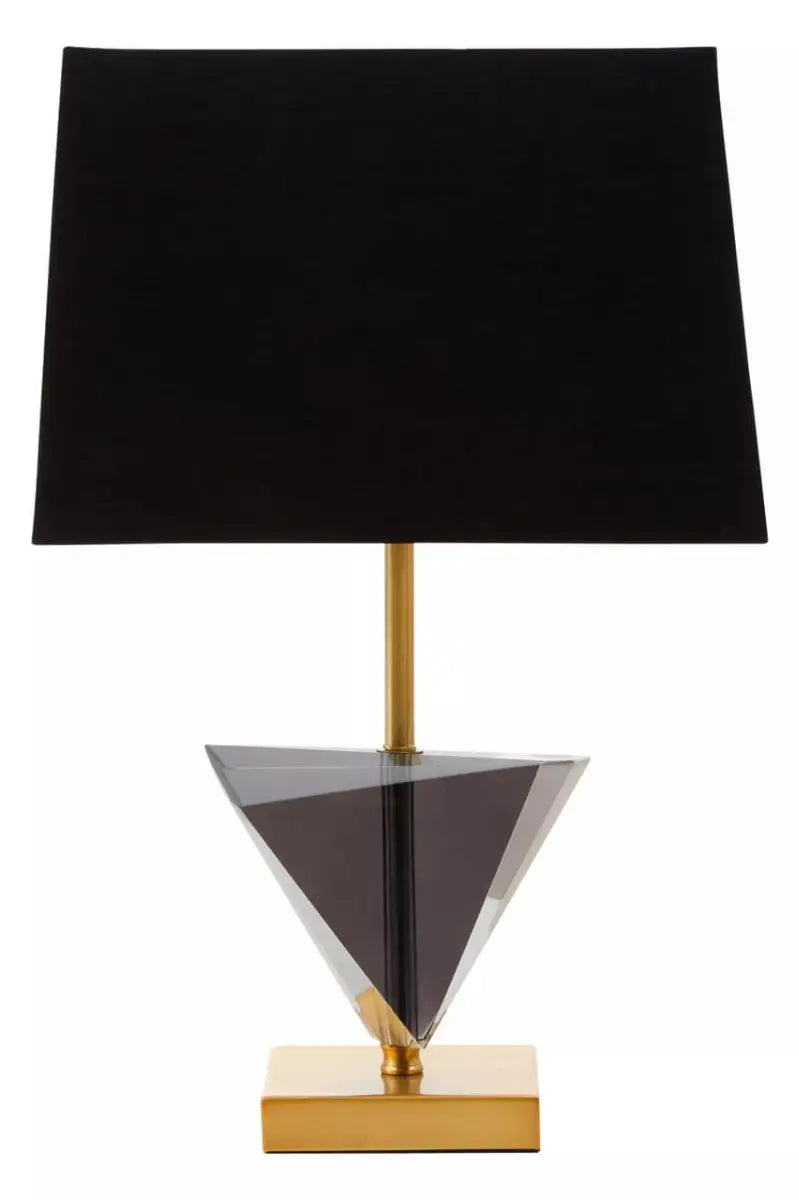 HALINA SMOKED CRYSTAL TABLE LAMP WITH GOLD METAL