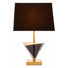 Load image into Gallery viewer, HALINA SMOKED CRYSTAL TABLE LAMP WITH GOLD METAL