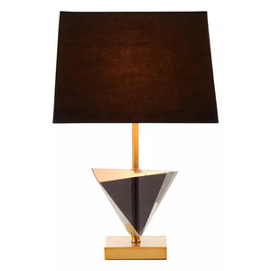 HALINA SMOKED CRYSTAL TABLE LAMP WITH GOLD METAL