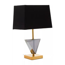 Load image into Gallery viewer, HALINA SMOKED CRYSTAL TABLE LAMP WITH GOLD METAL