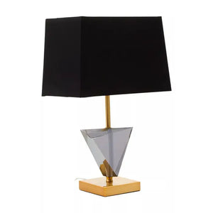 HALINA SMOKED CRYSTAL TABLE LAMP WITH GOLD METAL