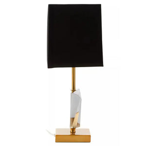 HALINA SMOKED CRYSTAL TABLE LAMP WITH GOLD METAL