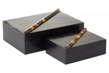 Load image into Gallery viewer, ROMA SET OF TWO TORTOISE SHELL TRINKET BOXES