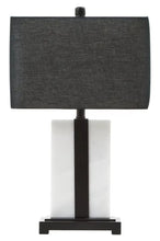 Load image into Gallery viewer, ELVIE BLACK AND WHITE MARBLE TABLE LAMP