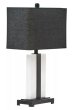 Load image into Gallery viewer, ELVIE BLACK AND WHITE MARBLE TABLE LAMP