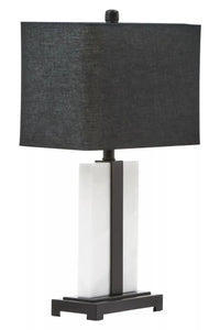 ELVIE BLACK AND WHITE MARBLE TABLE LAMP