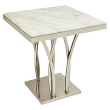 Load image into Gallery viewer, ARENZA BLACK MARBLE AND SILVER SIDE TABLE.