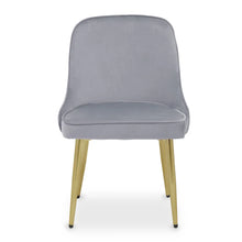 Load image into Gallery viewer, DEMI GREY VELVET DINING CHAIR