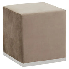 Load image into Gallery viewer, HAGEN MINK AND SILVER SQUARE STOOL