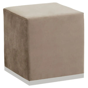 HAGEN MINK AND SILVER SQUARE STOOL