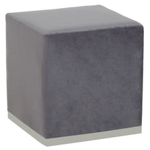 Load image into Gallery viewer, HAGEN GREY &amp; SILVER SQUARE STOOL