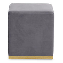 Load image into Gallery viewer, HAGEN GREY &amp; GOLD SQUARE STOOL