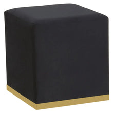 Load image into Gallery viewer, HAGEN BLACK &amp; GOLD SQUARE STOOL