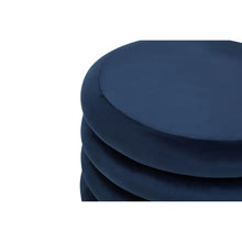 Load image into Gallery viewer, HARTFORD MIDNIGHT BLUE ROUND STOOL