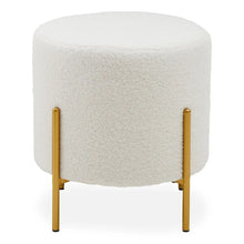 Load image into Gallery viewer, YAZMIN STOOL WITH GOLD FINISH LEGS