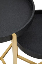 Load image into Gallery viewer, CARDOBA SET OF TWO BLACK SHAGREEN TRAY TABLES