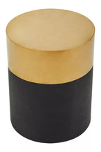 Load image into Gallery viewer, CARDOBA ROUND BLACK SHAGREEN STOOL