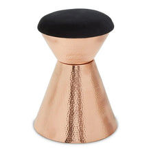 Load image into Gallery viewer, JAIPUR BLACK VELVET AND COPPER STOOL
