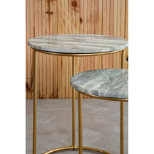 Load image into Gallery viewer, MANDOLI NEST OF 2 NATURAL MARBLE SIDE TABLE