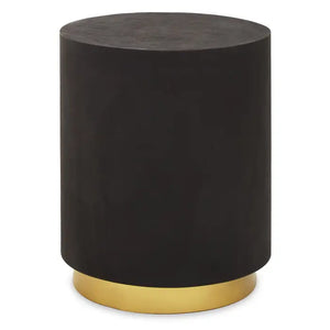 NARO BLACK AND GOLD CONCRETE LOOK SIDE TABLE