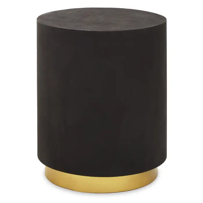 NARO BLACK AND GOLD CONCRETE LOOK SIDE TABLE