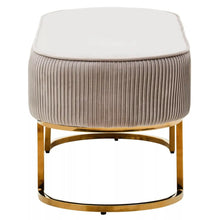 Load image into Gallery viewer, ZAMORA MINK VELVET OTTOMAN BENCH WITH GOLD FINISH LEGS