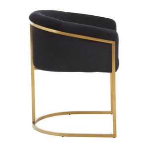 VOGUE BLACK VELVET AND GOLD DINING CHAIR