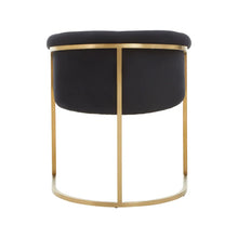Load image into Gallery viewer, VOGUE BLACK VELVET AND GOLD DINING CHAIR