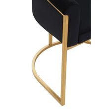 Load image into Gallery viewer, VOGUE BLACK VELVET AND GOLD DINING CHAIR