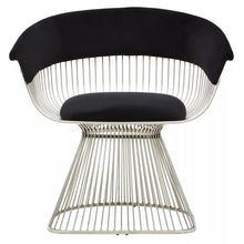 Load image into Gallery viewer, VOGUE BLACK AND SILVER VELVET CHAIR
