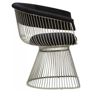 VOGUE BLACK AND SILVER VELVET CHAIR