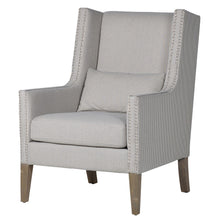 Load image into Gallery viewer, STRIPED SILVER STUDDED CLUB CHAIR
