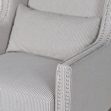 Load image into Gallery viewer, STRIPED SILVER STUDDED CLUB CHAIR