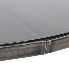 Load image into Gallery viewer, GREY LEATHER EFFECT GLASS TOP TABLE