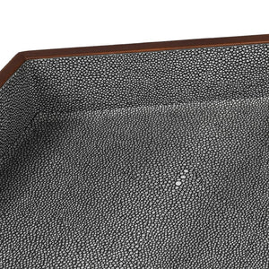 FAUX SHAGREEN HEXAGON TRAY