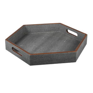 FAUX SHAGREEN HEXAGON TRAY