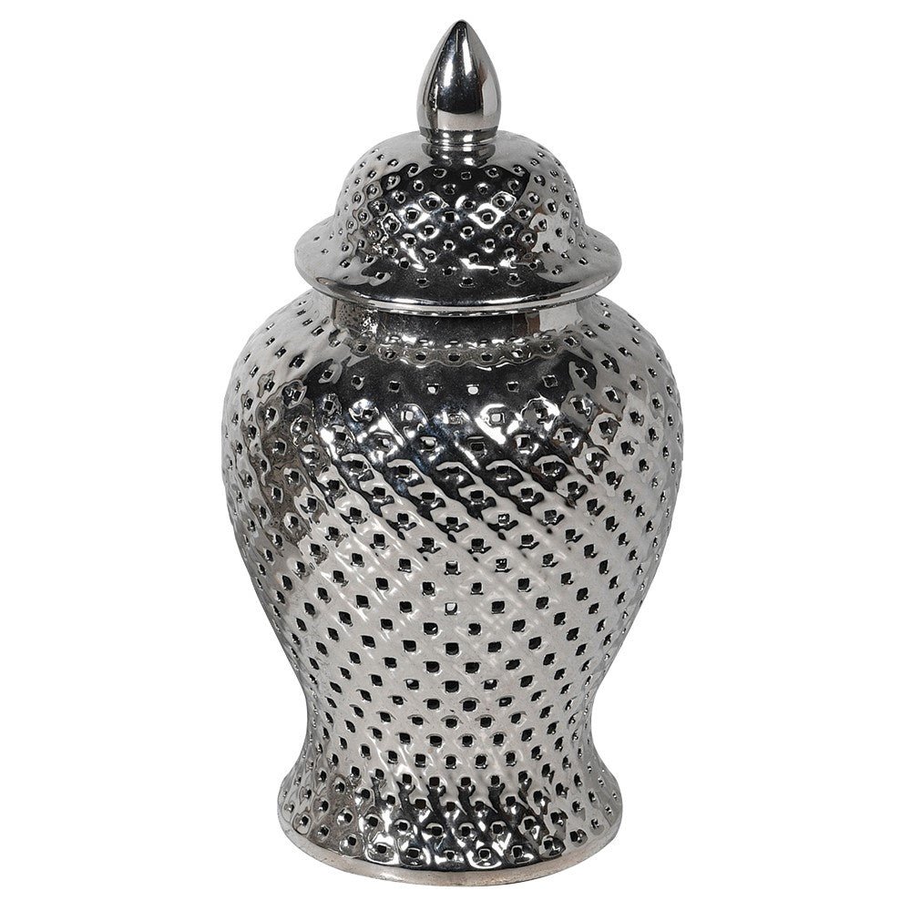 SMALL SILVER CERAMIC JAR