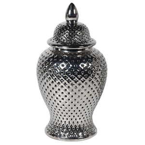 LARGE SILVER CERAMIC JAR