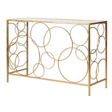 Load image into Gallery viewer, GOLD LOOP MIRROR TOP CONSOLE TABLE