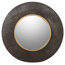 Load image into Gallery viewer, BROWN ROUND TEXTURED WALL MIRROR