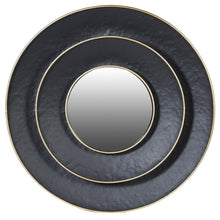 Load image into Gallery viewer, BLACK AND GOLD RIM LAYERED ROUND WALL MIRROR