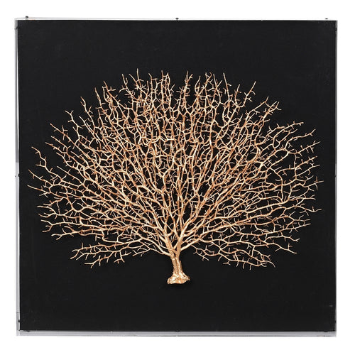 GOLD CORAL EFFECT BOX WALL ART