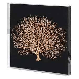 GOLD CORAL EFFECT BOX WALL ART