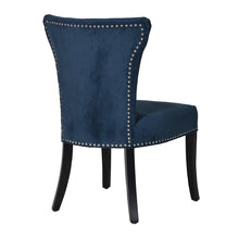 Load image into Gallery viewer, BLUE DINING CHAIR WITH SILVER STUDS