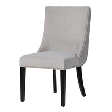 Load image into Gallery viewer, GREY CHROME STUDDED CHAIR