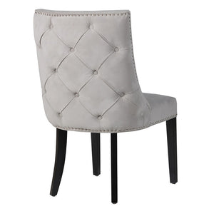 GREY CHROME STUDDED CHAIR