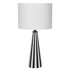 Stipe Bone Table Lamp with Linen Shade